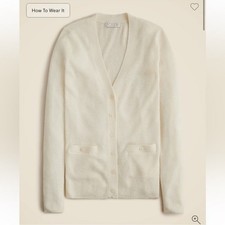 J.Crew Cashmere-silk blend cardigan Ivory S