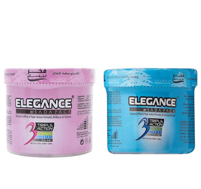 SCHNELLER VERSAND   2X Elegance 3 Triple Action Styling Haargel Blau Pink 500ml