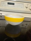 Fire King Colonial Band Yellow And White 6” Milk Glass Bowl HTF