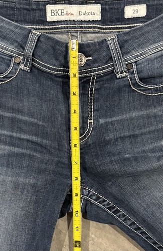 Pantalones Cortos BKE Denim Hebilla Mujer Talla 29 Azul Dakota Bermudas Bordados tiro Medio - Imagen 4 de 9