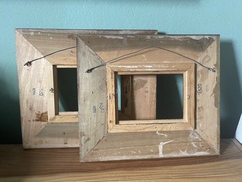 "Dos marcos de madera dorada vintage para pintura en lienzo marco de 7x5"" 14x12""" - Imagen 4 de 5