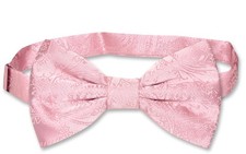 Vesuvio Napoli BOWTIE PINK Paisley Color Mens Bow Tie for Tuxedo or Suit