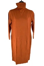 Attitudes by Renee Mock Neck Finespun Sheath Midi Dress Hot Spice