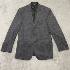 JOS A BANK Men  s Gray PLAID Wool Blazer Size 42L Sportcoat Traveler Jacket