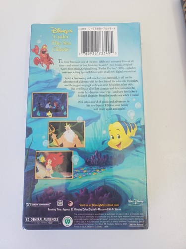 The Little Mermaid (VHS, 2007) Disney's Movie Club Slipcover RARE Late Release - 第 4/8 張圖片