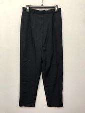 Vintage Talbots 100 Wool Pleated Dress Pants Size 10 Black Y2K M204 -8