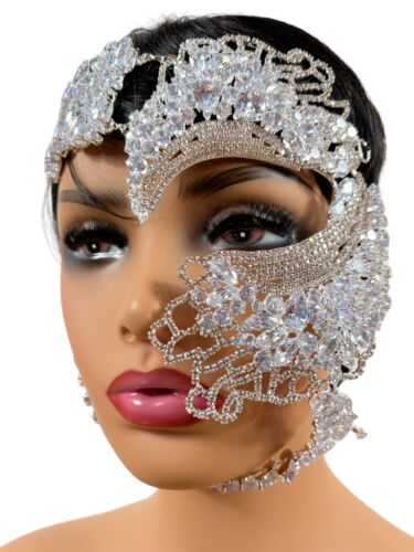 Strassmaske Maskerade Masken Frauen Halloween Maske venezianische Maske Kristallgesicht - Bild 12 von 17