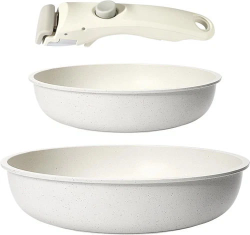 Kitchen Cookware Set Non-Stick Granite Pots and Pans Set with Removable Handle - Picture 14 of 18
