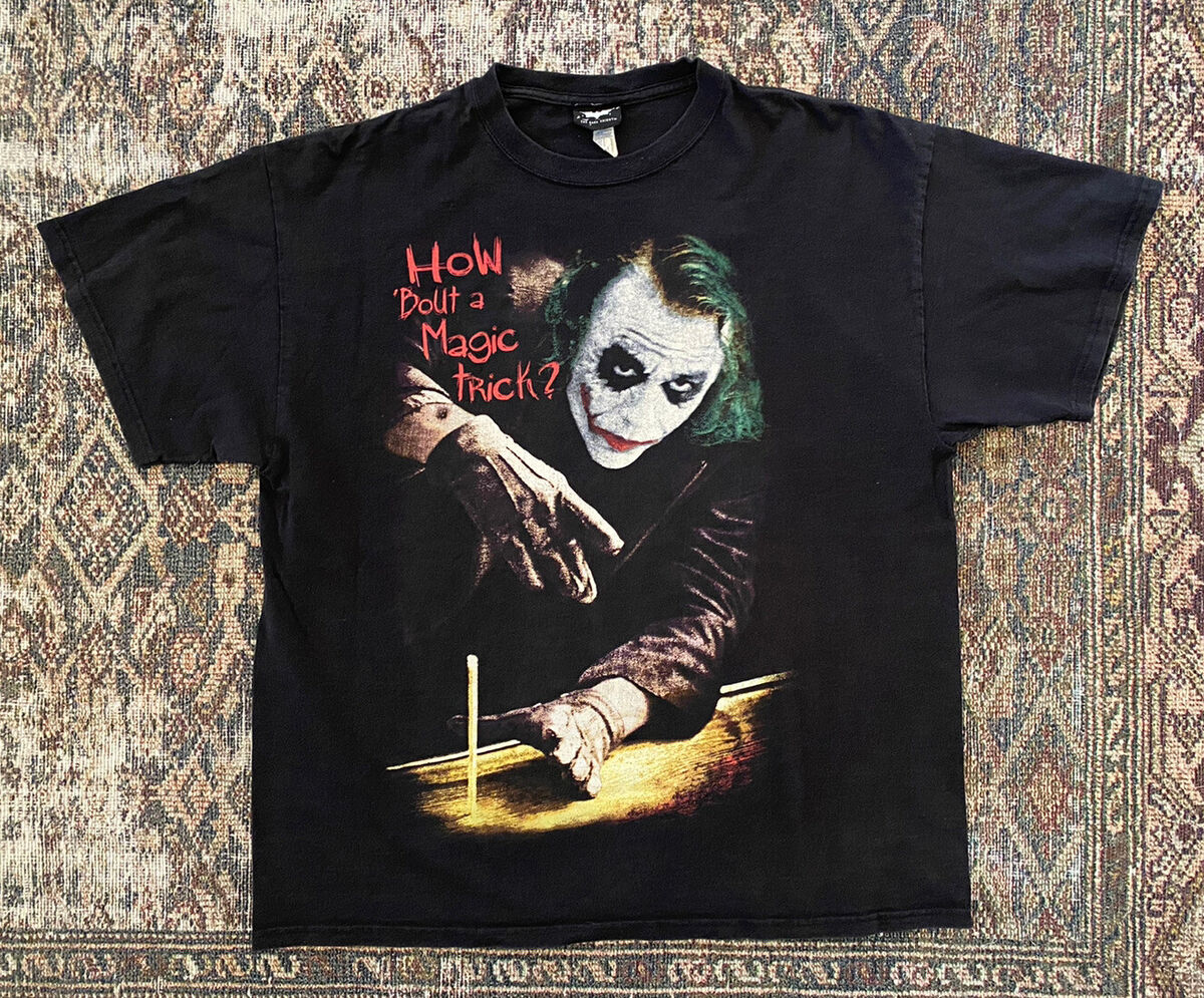 Rare VTG Dark Knight Joker Movie Promo T Shirt SZ XL Magic Rare VTG Dark Knight Joker Movie Promo T Shirt SZ XL Magic