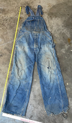 Vtg 1950s Unknown Selvedge Denim BIB OVERALLS Farm Vtg 1950s Unknown Selvedge Denim BIB OVERALLS Farm