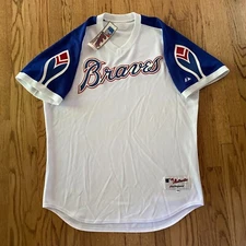 NWT Atlanta Braves 1974 Hank Aaron Throwback TBTC TBC Majestic jersey sz 48 2XL