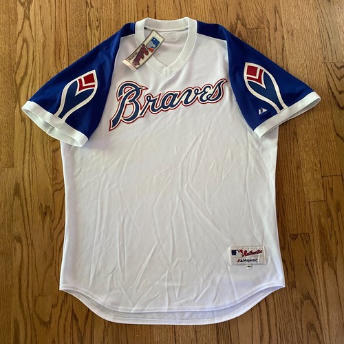 NWT Atlanta Braves 1974 Hank Aaron Throwback TBTC TBC Majestic jersey sz 48 2XL - 第 1/8 張圖片