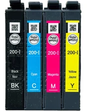 New Genuine Epson 200-I Black Cyan Magenta Yellow 4PK Ink Cartridges