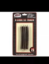 N Code 55 Nickel Silver 18.75" Radius Half Curve Track (6) Atlas Trains