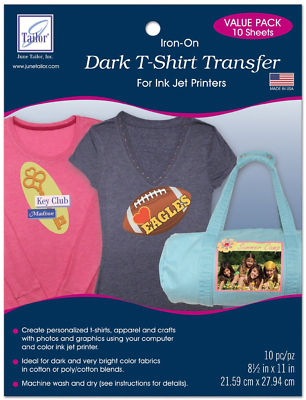 June Tailor Dark T-Shirt Transfer Sheets 10pk