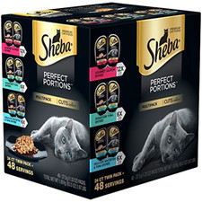 SHEBA PERFECT PORTIONS Wet Cat Food Cuts in Gravy Gourmet Salmon, Signature 24
