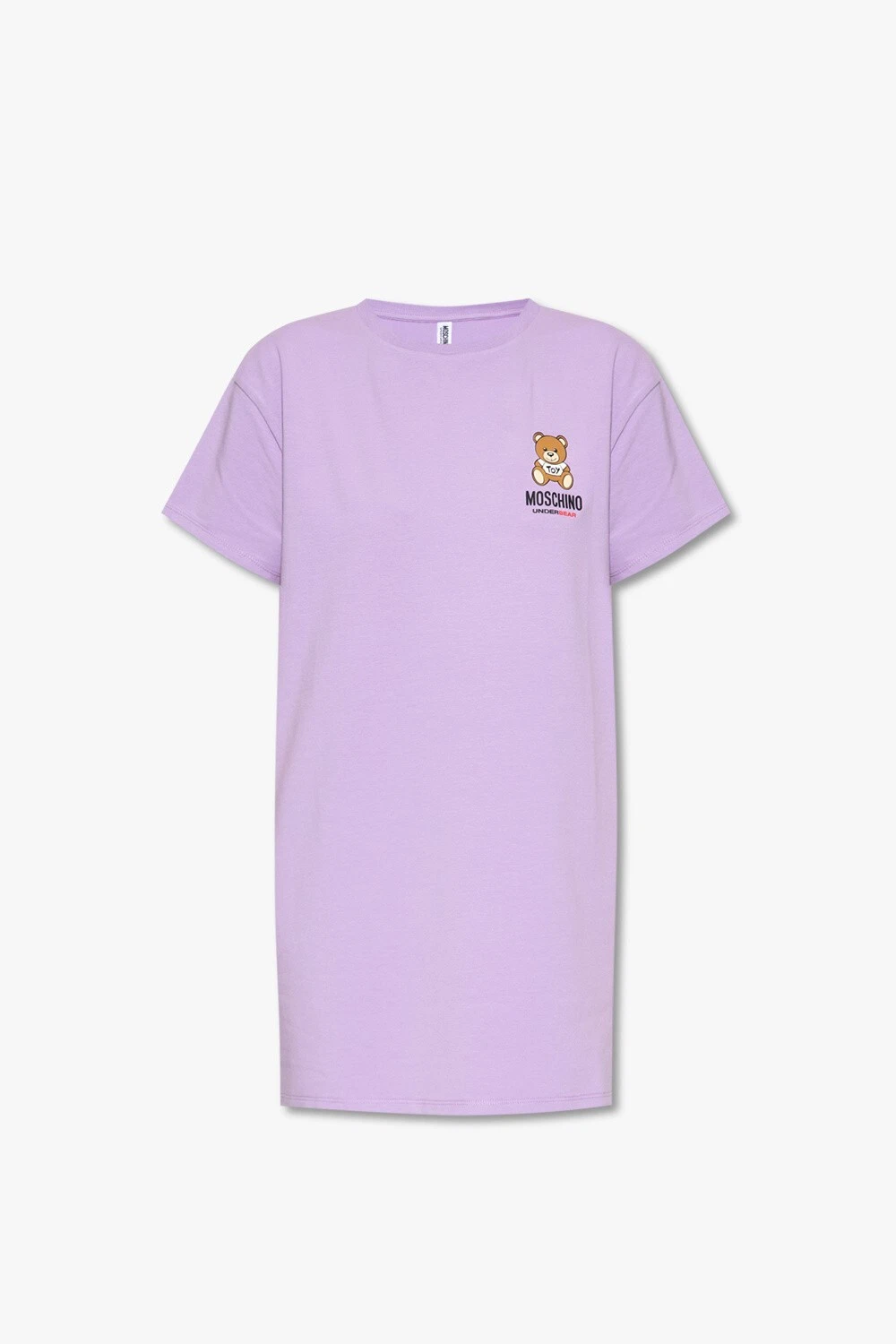 T shirt Moschino Under Bear abito viola taglia M prezzo di ricambio £150