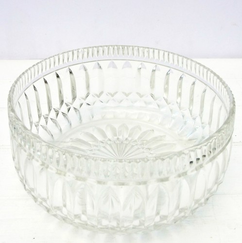 Vintage Large Glass Fruit Bowl Serving Trifle Dish