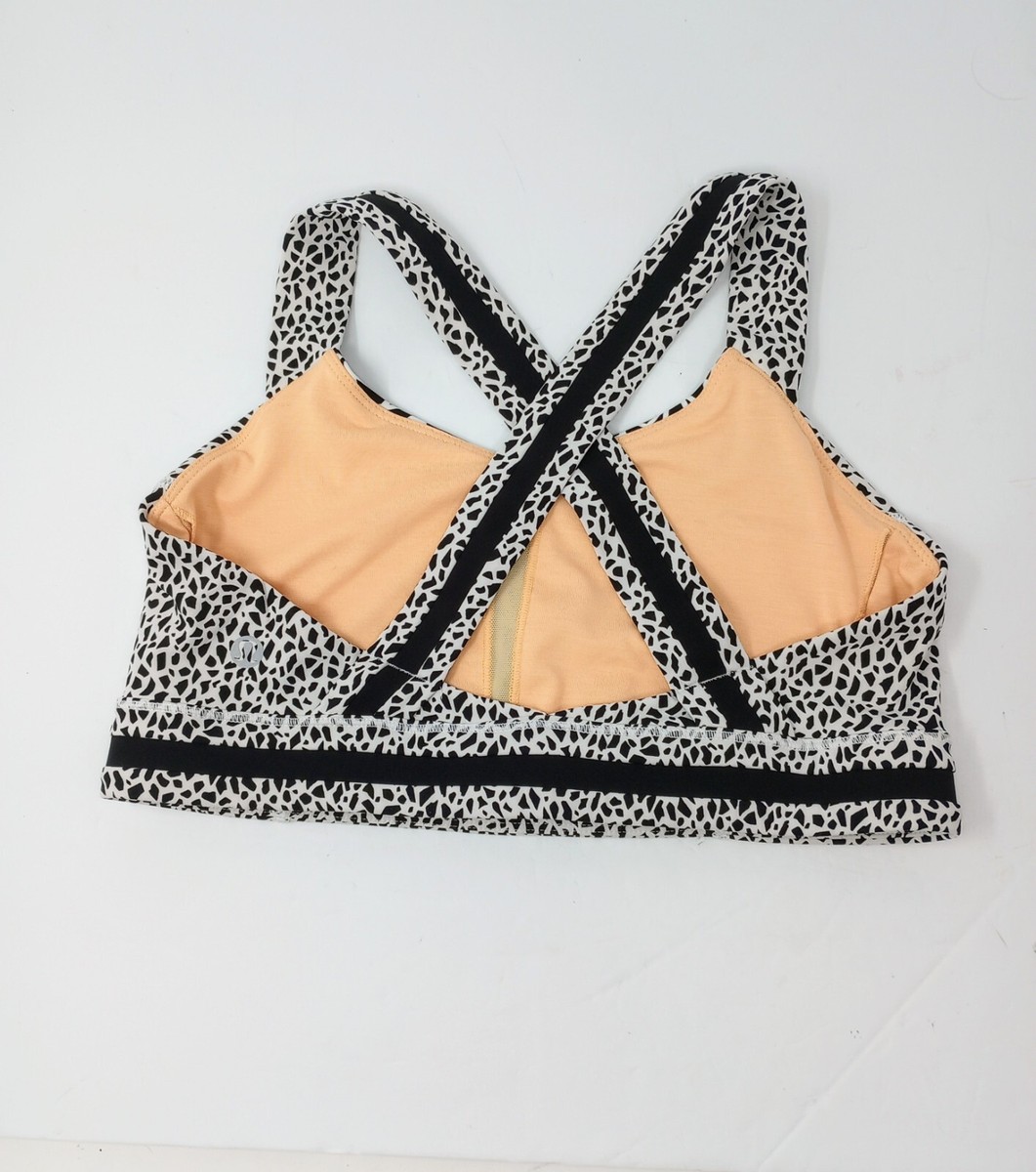 Lululemon Rack Pack Bra Miss Mosaic White Posey Black White Black Size