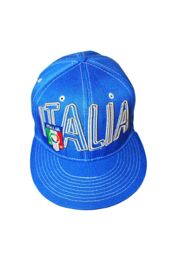 ITALIA ITALY BLUE FIGC LOGO FIFA SOCCER WORLD CUP HIP HOP HAT CAP .. NEW - Afbeelding 1 van 1