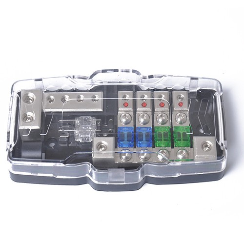 Multi-functional Car Audio Stereo Fuse Box 4 Way Fuse Block Distribution 0/4Ga - Picture 3 of 8