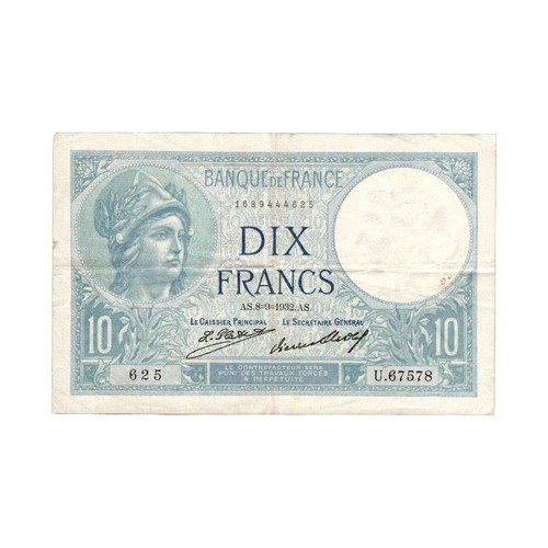 France - billet 10 francs Minerve - 1932 - U.67578 - TTB - F.06.16 - Picture 1 of 2