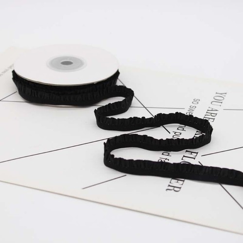 5yards 1cm Pleated Stretch Lace Trim Ribbon Ruffled Elastic Band Decorative Tape - Picture 5 of 34