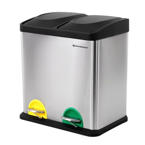Mülleimer Abfalleimer Papierkorb Mülltrenner Recycling Treteimer Küche SONGMICS - Bild 10 von 40