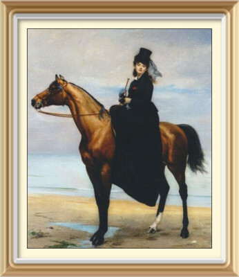 7x5 Wandbild Reiter Druck Portrait 19. Jahrhundert Sport viktorianischer SEITENSATTEL Pferd
