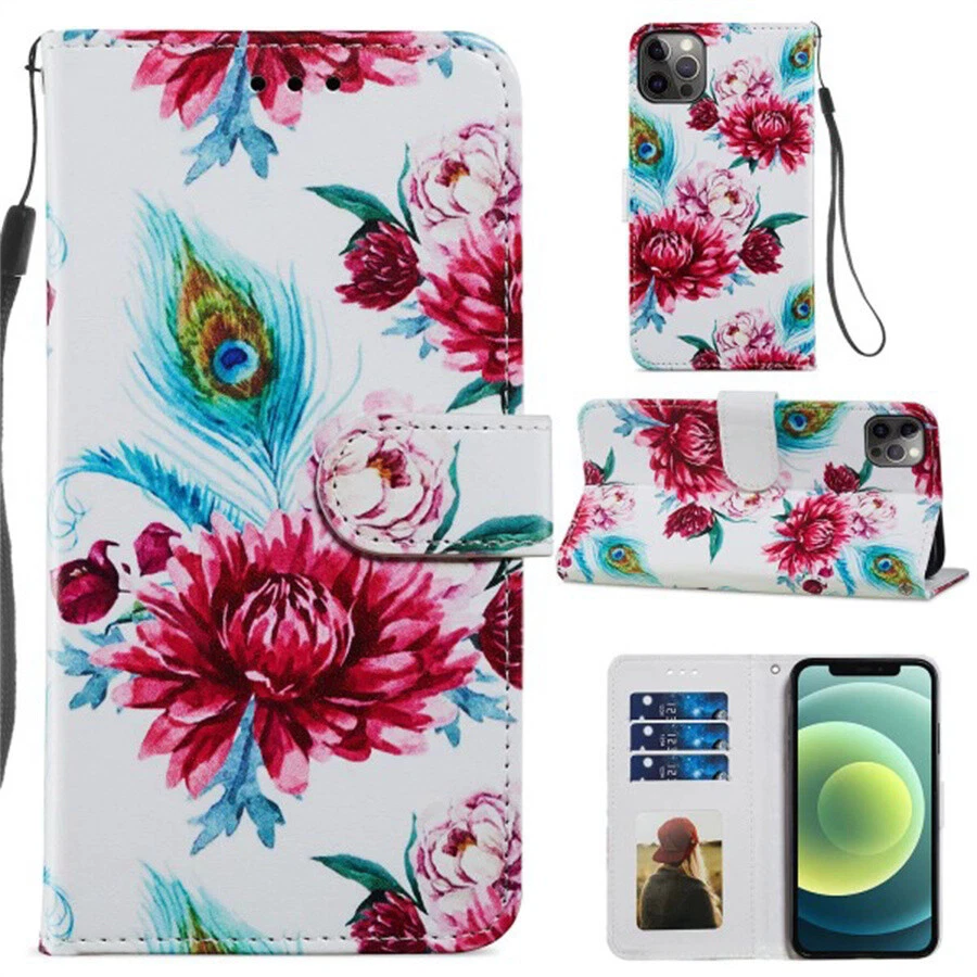 For Huawei P40 Pro P40 P30 P20 P50 Luxury Pattern Flip Wallet Case Phone Cover - Image 4 of 4