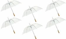 6PK 54" Clear Umbrella