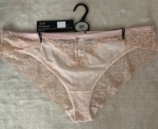 BNWT M S Autograph Brazilian Knickers UK 20 in  Cream Lace mix, Spot Mesh
