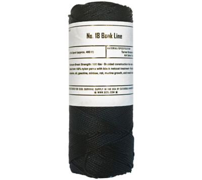 Bank Line Size 18 Tarred Braided 5col Survival Supply Half Pound Roll 490 ft