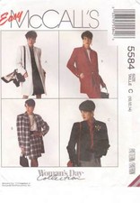 McCall's 5584 Misses' Lined/Unlined Coat/Jacket in Two Lengths Size 10-14