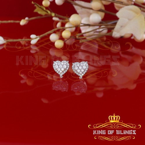 Aretes Para Hombre 925 Yellow Silver 1.64ct Cubic Zirconia Heart Women's Earring - Picture 5 of 12
