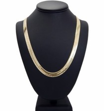 Men's 9mm Herringbone Chain Necklace 20" 24" 30" inch 14K Gold Finish Plated