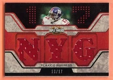 2008 TOPPS TRIPLE THREADS PLAXICO BURRESS TRIPLE JERSEY 16/17!!