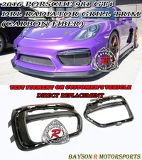 Fits 2016 Porsche 981 Cayman GT4 Boxster Spyder Front Bumper Grill Trim (Carbon)