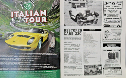 Restored Cars Australia Magazine Full Year 2013 5 Issues: 216 - 221 Classic Auto - Picture 16 of 24