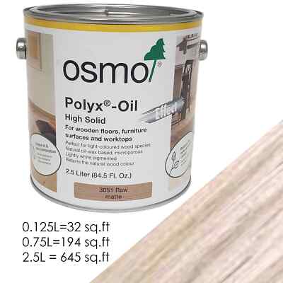 OSMO 3051 Polyx Oil RAW MATTE Wax Interior Water Repellent Wood Finish
