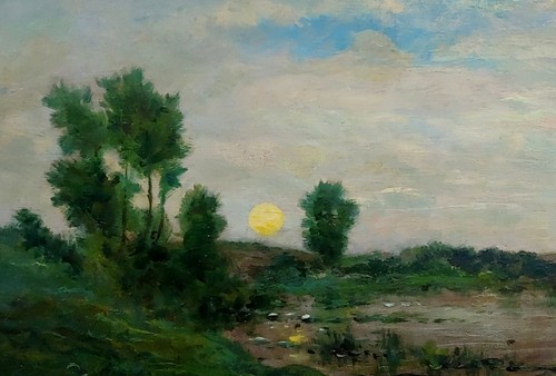 Charles Francois Daubigny - Barbizon School Sunset Landscape-19th c. - Picture 4 of 11