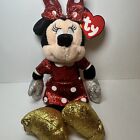 New Ty Beanie Baby Disney Minnie Mouse Super Sparkle Red Nwts Plush Toy