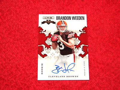 BRANDON WEEDEN BROWNS 2012 ROOKIES AND STARS CRUSADE AUTO #20 RED 87/99 (CD392)