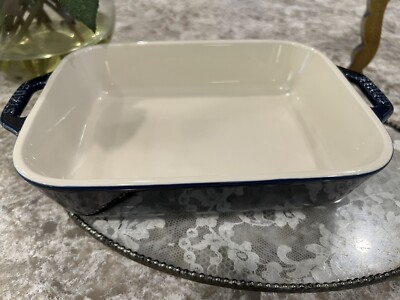 Staub Cast Iron Casserole Dish Handles Small 8x6  Navy Blue Stoneware
