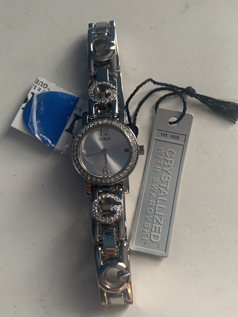 Guess Silver Tone Swarovski Crystals G display picture 2