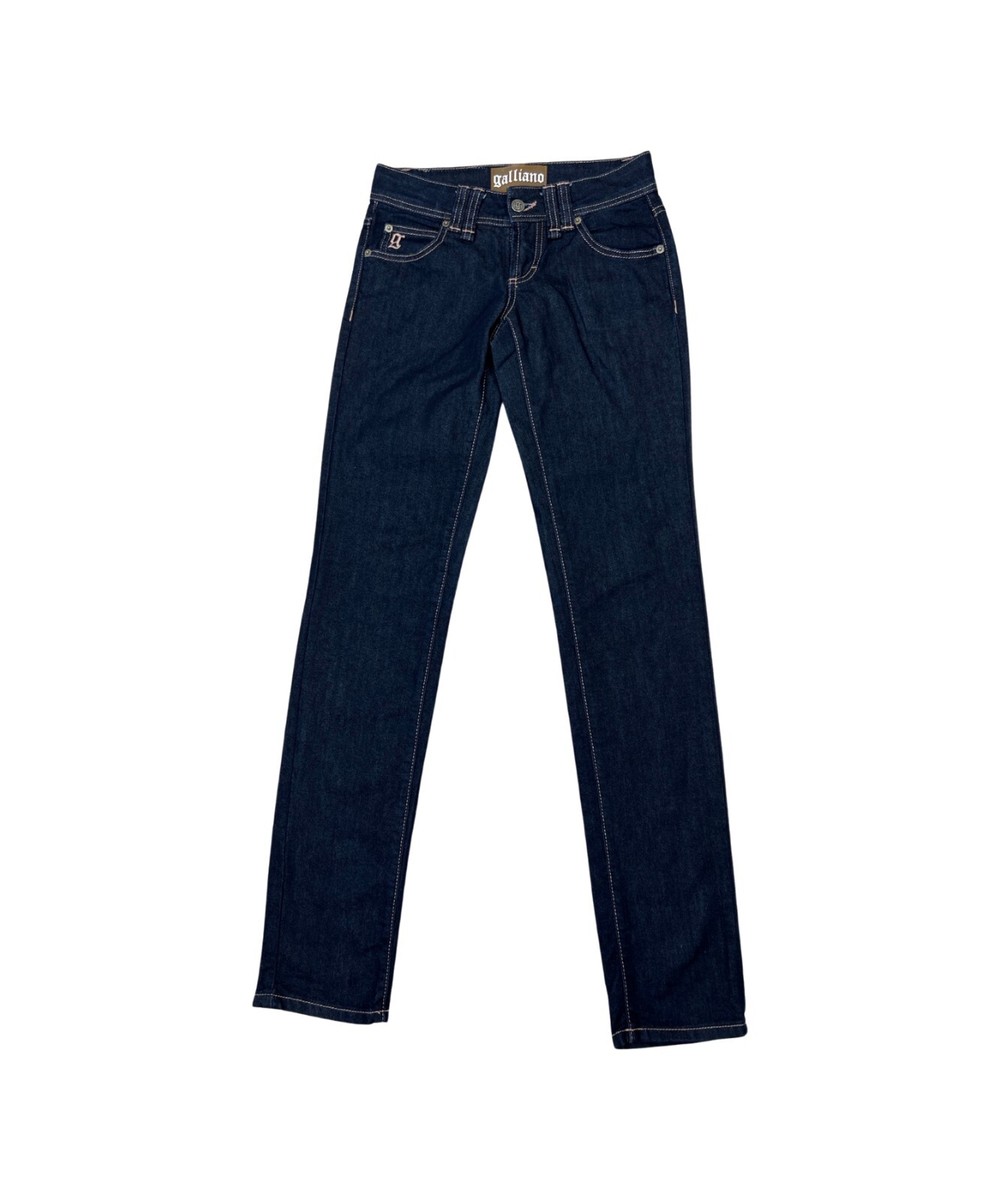 Galliano Skinny Denim Pants Rhinestones Logo | eBay