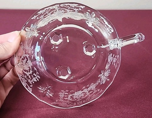 Pannolino con manico Fostoria Navarra in vetro trasparente elegante vetro barocco - Foto 3 di 10