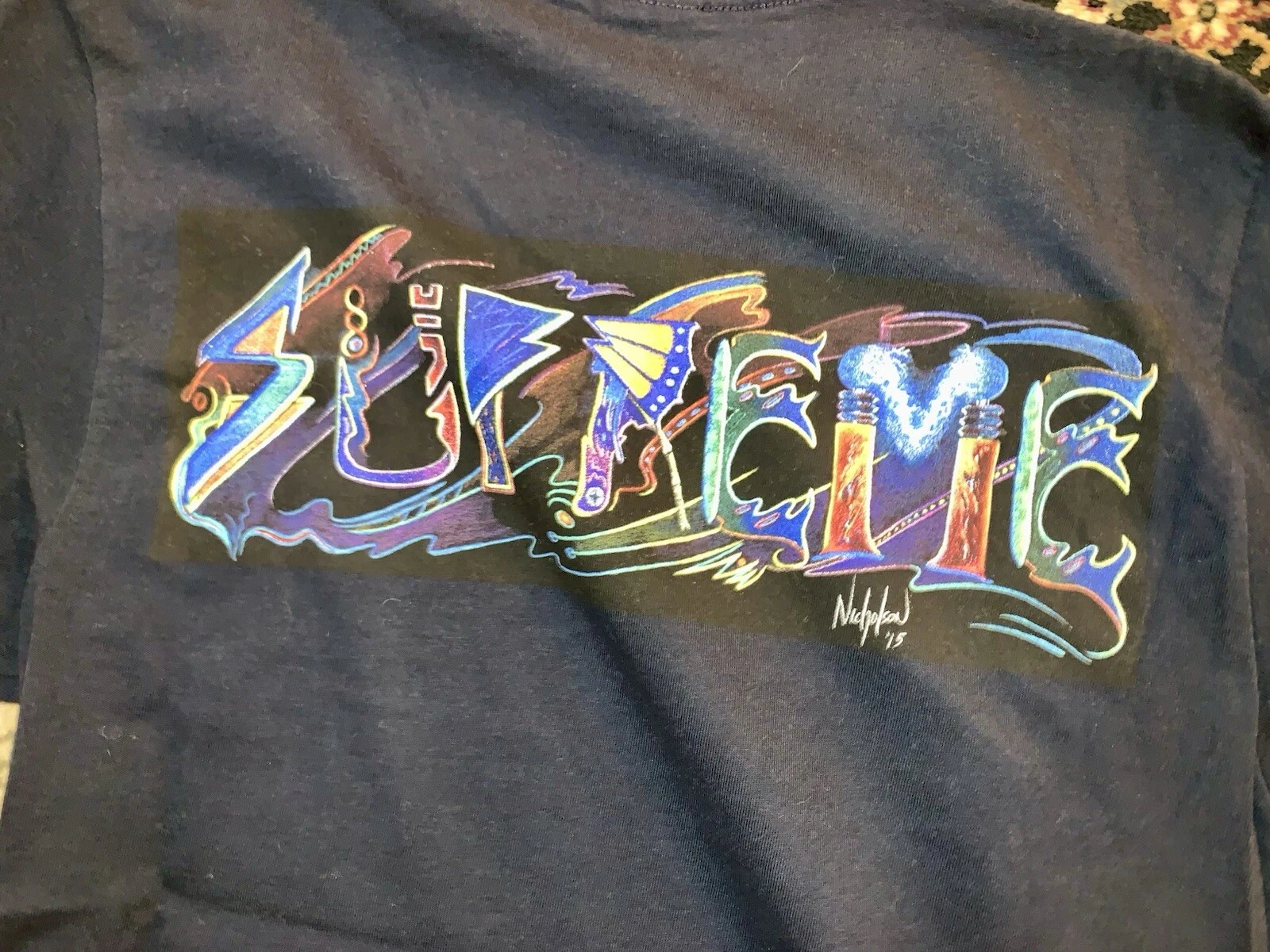 Tee shirt Supreme Nicholson Trip Reset SS15 bleu marine M neuf