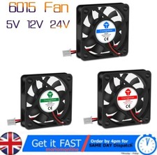 6015 FAN 6cm 60 X 60 X 15mm MINI SQUARE BRUSHLESS COOLING FAN 5V 12V 24V DC 2Pin