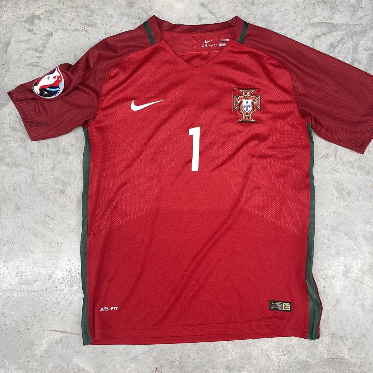 Nike Portugal #1 Forles Euro 2016 Winning Home Jersey Size Medium Authentic  Rare